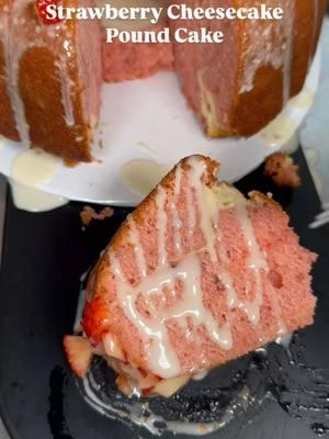 Cheesecake stuffed strawberry pound cake  . . . . . . #strawberry #strawberrypoundcake #poundcake #strawberrycake #christmas #fyp #fyppppppppppppppppppppppp #trending #dessert 