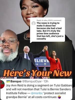 Replying to @alex.r504 Please #joyannreid #msnbc #berniesanders #tulsigabbard #maga #heresyournews #itsmedarian #greenscreen 