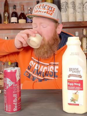 Red Bull Winter x Egg Nog 🧐 This was just for jokes but it works sooo well.  (This flavor only)  #drink #redbull #eggnog #fypage #delicious #Foodie #holidayseason #ticklemepink #winteredition #syracuse 