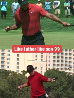 The resemblance between Charlie and Tiger Woods is uncanny. Team Woods will be teeing it up once again at the 2024 PNC Championship 🙌 #golf #PGATOUR #mannerisms #Tiger #Woods #Charlie 