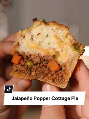 Jalapeño Popper Mash Cottage Pies 🥧  Recipe ⤵️⤵️⤵️ Makes 6 Muffin Pies:  Prep Time: 25 minutes  Cook Time: 1 hr 30 min Ingredients:  1 lb @Omaha Steaks Ground Beef 1/2 Chopped Yellow Onion 2 Tbsp Minced Garlic 3 Tbsp Tomato Paste 1 Cup Beef Stock 1/3 Cup Red Wine 1 Tbsp Rosemary 1 Tbsp Oregano  1/2 Tbsp Salt 1/2 Tbsp Pepper 1 Cup Frozen Carrots & Peas Mix 2 Tbsp @Bear & Burton's W Sauce  3 Large Russet Potatoes  4 oz. Cream Cheese 1/2 Cup Chopped Cooked Bacon  1 Jalapeño  1 Cup Milk 1 Cup Cheddar Cheese  2 Pie Crust 2 Tbsp Grated Parmesan  2 Tbsp Chopped Parsley  How to:  1. In a Medium to High Heat pan add in Ground Beef, Onions, Garlic, and sweat down until fragrant.  2. Add in Tomato Paste, Beef Stock, Red Wine, Rosemary, Oregano, Salt, Pepper, Carrots, Peas, Worcestershire Sauce, and simmer on medium heat for 15 minutes. Set aside 3. Cut Potatoes into smaller pieces to cook faster and boil for 30 minutes or until fork tender. (salt water)  4. Drain Potatoes and let cool for 10 min 5. In a Mixing Bowl add in Potatoes, Cream Cheese, Bacon, Jalapeños, and Mix 6. Slowly add in Milk until creamy smooth 7. Add in Cheddar Cheese and fold  8. Spray Muffin Tins with Oil 9. Lay Pie Crust in the Muffin Tins and fill with the meaty filling then top with the Jalapeño Popper Mash 10. Top with Grated Parmesan  11. In a Smoker or Oven at 425 degrees for 45 minutes or until golden brown 12. Top with Parsley and Enjoy!  Smoker @Weber Grills  BearHands 🔪 @THE COOKING GUILD  Single Burner @Gasoneusa  #jalapeño #popper #cottage #pie #Recipe #shepherdspie #omahapartner 