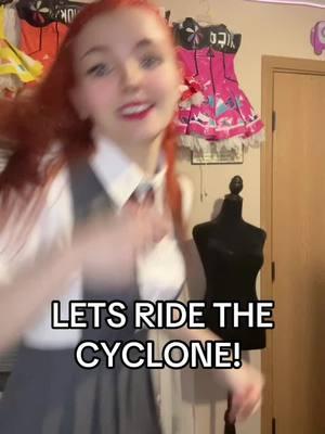 #ridethecyclonemusicalcosplay #ridethecyclone #ridethecyclonecosplay #oceanoconnellrosenberg #ridethecycloneocean #cosplay #bunnizcult #musicaltheatre #theatrekid #broadway #rtc #rtccosplay #fyp #dance #weirdkid irl ocean oconnell rosenberg cosplay cosplayer ride the cyclone musical skirt bunnizcult dyed her hair dance jumping up and down ginger red hair bleach dye theatre kid aspiring broadway star 