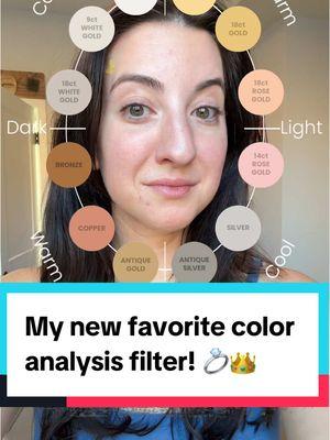 I think this is the best color analysis filter I have ever tried (and I have tried literally all of them). Try it out and let me know what you think! #coloranalysis #colorseasons #warmvscool #warmundertones #coolundertones #neutralundertones #oliveundertones #draping #coloranalysisfilter #coloranalysisdraping #mybestcolors #silvervsgold #goldcssilver #silvergirlie #goldgirlie 