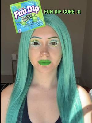 Our Sunset Makeup Brat Green Matte Lipstick 🍏 #colorfulmakeup #creativemakeup #greenmakeup #bluemakeup #cosplaymakeup #altmakeup #grungemakeup 