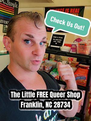 Welcome to The Little Queer Shop in Franklin NC. We help our LGBTQIA+ friends & neighbors in the Macon County NC by supplying goods to tide y'all over until your next paycheck. Nobody should have to decide between eating and having heat. Our little shop is located inside Downtown Fitness in Franklin NC, open Mon-Fri 6a-6p, Sat/Sun 8am-noon.  If you need help outside those hours, hit me up.   #oldetimestrongman  #oldetimefeatsofstrength  #lgbtqia  #lgbtqgym  #queerappalachia  #trans #transgender  #transrights  #queerartist  #mutualaid #community  #communityaid 