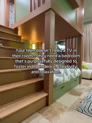 We said it 😵‍💫 Screens aren’t the enemy - but there are more impactful ways to support your teen’s growth and development 🧠👇 ✍️ Create a dedicated desk area for creative activities like drawing, crafting, and writing (Save homework for a shared space like the kitchen 🤫) 🧩 Incorporate smart storage solutions for games, books, and things that inspire creativity while keeping the room tidy and organized. 🧸 Add sensory-friendly features like a soothing color palette to create a calming environment that helps teens manage stress and unwind. Each family has their own relationship with screens, but use these tips as you start creating your teen's long-term room! #kidsplayroom #playroomgoals #creativeplay #playroomideas #learningthroughplay #organizedplayroom #activeplay #childhoodmagic #imaginativeplay #parentingwin 