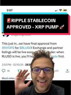 🚨#RIPPLE STABLECOIN APPROVED - #XRP PUMP 🚀  #xrpl #xrpcommunity #xrparmy #xrpnews #stablecoin #rlusd #usdt #usdc #btc #eth #crypto 