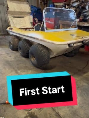 First start up if the Sidewinder 6x6  . . . #fyp #foryou #foryoupage #viral #motorcycles #vintage #antique #foldingmotorcycle #barnfind #sitting #2stroke #bigbore #6x6 #sidewinder #atv #utv #sxs #amphibious #argo #firststart 