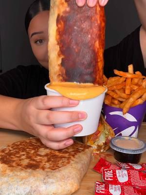 taco bell + olipop ❤️🌮 nacho cheese & sour cream are MUST HAVES 🙈 @OLIPOP #olipoppartner #tacobell #grilledcheeseburrito #crunchwrap #chalupa #nachofries #mukbang #asmr #eatwithme #eating #food #Foodie #hungry 