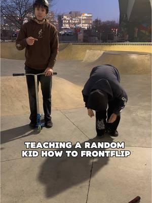 Follow🙏🫨 Teaching a Random Kid How To Frontflip on a Scooter! @luke0jones #scooter #scooters #teaching #howtotiktok #frontflip #flip #jump #scootertricks #fyp #fypシ #foryoupage #foru #skate #tutorial #tutorials 