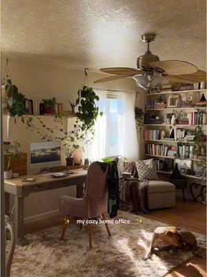 ah the cozy office room is complete!!! welcome to my house :)  #hometour #cozyhome #office #officetour #homeoffice #cozyhomedecor #cozydesk #desktour #bookshelves #diyhomedecor #cozyroom #cozyliving #inspiration #interiordesign #wfh #wfhsetup 