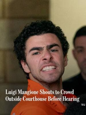 Luigi Mangione, who was arrested in connection to the shooting of UnitedHealthcare CEO Brian Thompson, shouted to a crowd outside a Pennsylvania courthouse. Mangione arrived in court for an extradition hearing to send him to New York to face five criminal counts, including second-degree murder and criminal possession of a weapon.  Cover photo: Benjamin B. Braun/AP #unitedhealthcare #news #wsj