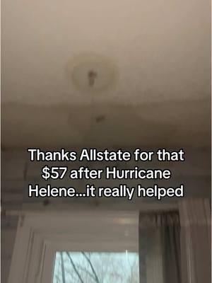 It’s been two damn months since the tree fell on my room and all we got was $57 @Allstate what r u doing #fuallstate #allstate #hurricanehelene #fyp 