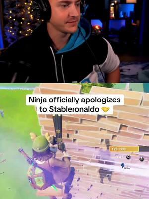 Ninja officially apologized to Stableronaldo ❤️🤝 #fortnite #gaming #twitch #twitchstreamer #fortniteclips #twitchclips #streamerawards #stableronaldo 