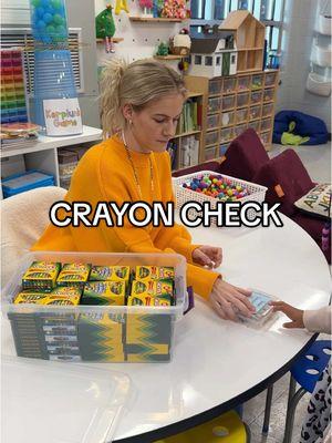 I wanted to show what 1min of crayon checks actually looks like not editted. #crayoncheck #teacher #teaching #kindergarten #crayola #morningasateacher #teacherlife