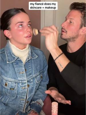 Adam does my skincare & makeup… 🫢👀 Mixing @Clinique Moisture Surge 100h into my foundation ✨ #CliniquePartner #moisturesurge #skincare