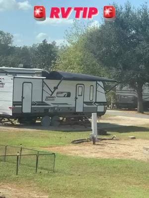 Repost Reminder! The most important RV Tip!! If you leave your RV for any amount of time, Do NOT leave your awning out! It takes less than a minute to let it back in. We’ve seen way too many awnings get destroyed by wind or rain. I’m kind of obsessed with any tiny bit of wind, I bring ours in.  These people were very lucky and their awning is still fine. But, that thing was whipping pretty good that day. They were not home for us to go let them know.  #rv #rvreels #rvtips #rvtipsandtricks #rvawning #hurricane #hurricanenicole #rvliving #rvlife #camplife #weekendwarrior #fulltimervers