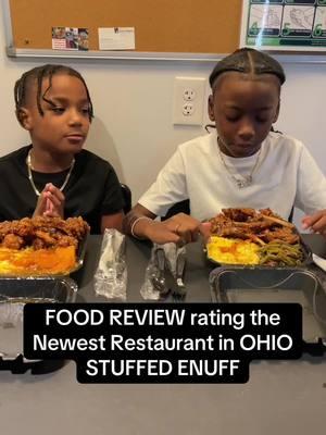 They both got to experience thee Best Food down in Columbus, OH. This is NEW Food on the menu🥰  Tell me they dont look like Dr. Dre and Snoop collabing😂 They had just left from swimming so they were happy, tired, and hungry!! #fyp #foryoupage #foodtiktok #eating #lamb #stuffedenuff #drdre #snoopdogg #macandcheese #greenbeans 