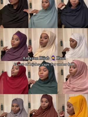 Amazon Hijab Haul 💕🎀. Get you a set 12 sets of hijab + under caps for under $40. #fyp #viraltiktok #hijabitiktok #hijabs #sale #amazonfinds #amazon #muslimtiktok #revertmuslim #muslimahtiktok #voiceover #hijabitiktok