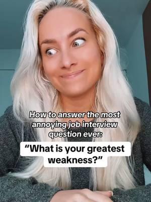 The trick is to pick something that’s true, but pretty harmless! ✅ You want them to think, “Oh, yeah, I do that too! Good to know you’re working on it.” And move onnnnnn. ✌️ #greatestweakness #jobinterview #interviewtips #interviewquestions #interviewhelp #careeradviceontiktok