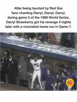 Vin Scully gave an eloquent interpretation of the Boston Red Sox fans taunting Darryl Strawberry during Game 5 of the 1986 World Series. Strawberry got the last laugh in Game 7 with a clutch 8th-inning home run, helping the New York Mets close out the Red Sox 8-5 for the championship.  👉 What Major League team has the rowdiest fanbase? ⚾️⚾️⚾️ #MLB #baseball #baseballlife #baseballlove #baseballislife #baseballseason #baseballgame #baseballcards #baseballhistory #vintagebaseball #homerun #chicagocubs #losangelesdodgers #sandiegopadres #yankees #pittsburghpirates #redsox #sfgiants #dodgers #stlcards #atlantabraves #astros #phillies #nyyankees #braves #mets #80sbaseball #90sbaseball #nymets #darrylstrawberry    