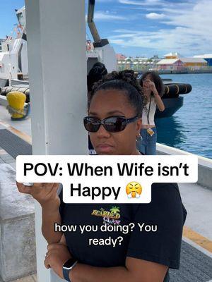 Sometimes in life the wife gets mad 😂😂 This was one of those times! I wandered off making videos and @ChiChi was patiently waiting… when I finally got done, the look on her face said it all 😤😡 Luckily we went for some good food and drinks which made her happy! #bradandchisadventures #cruiselife #cruisevlog #cruisetok #cruisevlogger #happywifehappylife #nassaubahamas #husbandandwifecomedy 