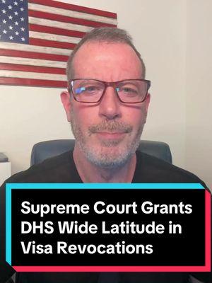 Supreme Court Grants DHS Wide Latitude in Visa Revocations Breaking News! In a pivotal unanimous decision, the United States Supreme Court has affirmed that the Department of Homeland Security (or "DHS") possesses expansive authority to revoke visa petitions without the possibility of judicial review, even when the revocation is predicated on allegations of marriage fraud.  The Court's ruling specifies that this discretionary power of the DHS is not subject to judicial oversight under a federal statute that restricts court intervention in certain administrative decisions.  This landmark decision could significantly impact immigrants aiming for permanent residency in the United States because it underscores a trend where courts increasingly defer to the executive branch's discretion in immigration enforcement.  This could mean fewer legal avenues for immigrants to challenge visa revocations. I'm Joseph Bovino, America-first immigration, business, and trademark attorney based in Miami and serving clients worldwide. Follow for more. #visarevocation #usimmigration #usimmigrationlawyer #marriagefraud #immigrationlawyer #immigrationattorney #fy #fyp #usimmigrationattorney #viralvideo #viralvideos #joebovino #josephbovino #bovinolawgroup #immigrationnews 