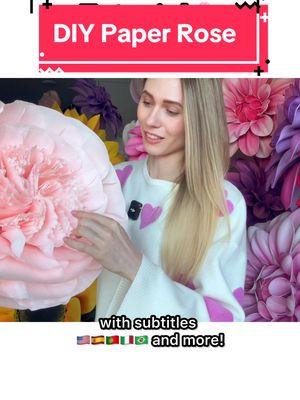 New Tutorial on my channel, link in bio!🤗🌸🌸🌸 #paperflowers #paperflowertutorials #paperflower #paperflowerdiy #diypaperflowers #giantflowers #diygiantflowers #paperrose #paperrosetutorial 