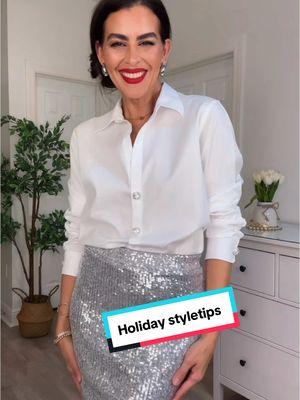 How to glam up you shirt! Everything in my L T K💋 And the perfect Holiday sequin skirt!❤️  #holidayoutfits #sequinskirt #fashionhacks #newyearsoutfit #fashiontiktok #styletips #doranellyspatton #modestfashion 