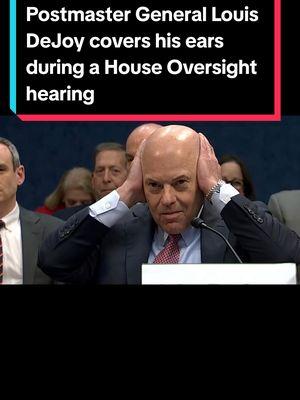 Postmaster General Louis DeJoy covers his ears during a House Oversight hearing while Rep. Rich McCormick (R-GA) criticizes the U.S. Postal Services' decline in reliability under his tenure. #uscongress #postoffice #congressionalhearing #republican 