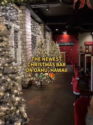 the newest christmas bar on oahu, hawaii 🎄🍹 📍christmas lodge in aiea (old chilis) #hawaii #foodtiktok #hawaiilife #fyp #Foodie #travel #oahu #hawaiitiktok #hawaiifood #honolulu #christmas 