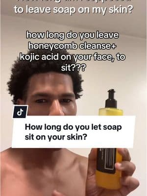 How long am I supposed to let Kojic Acid soap sit on my skin?? #kojicacidsoap #darkspottreatment #nightskincare #fadedarkspots #darkspotskincare #skincarefordarkspots #brighteningskincare #brighteningserum #darkspotserum 