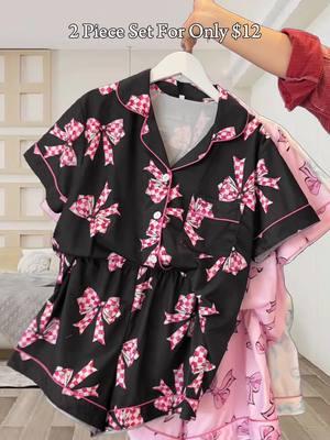 Ladies sleepwear for all seasons#pjs #pajamas #pj #TikTokShop #tiktokshopfinds #tiktokshopfinds #goodlooking #tiktokshopholidayhaul #spotlightfinds #fashion #shorts #seasons #pocket 