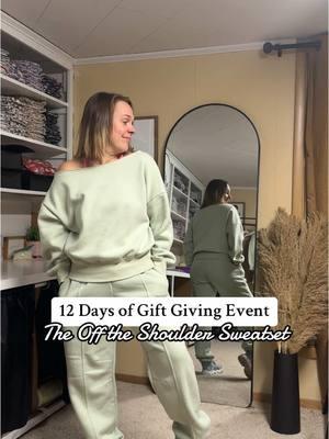 Day 8! 40% Off!  Get it before Christmas!  #womensapparel #sweatset #offtheshoulder #asymetrical #postpartumoutfits #outfits 