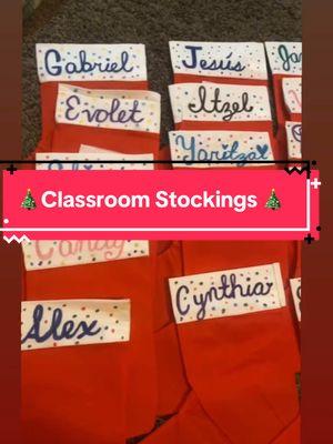 I got the stockings from @Oriental Trading Company. This was much easier than using vinyl. 😅🎄 #teachersoftiktok #classroommanagement #students #studentgiftidea #stockings #DIY #christmas 