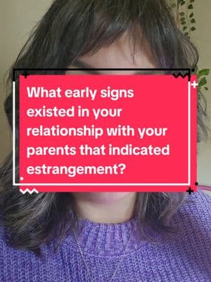 What early signs existed in your relationship with your parents that indicated estrangment? #nocontactwithparent #nocontact #toxicparent #abuseawareness #enmeshment #enmeshedfamily #enmeshmenttrauma #emotionalabuse #abuseisabuse #narctok #narcavengers #emotionallyimmatureparents #dysfunctionalfamily #childofdysfunction #adultchildrenofemotionallyimmatureparents #emotionalincest #emotionalenmeshment #reactiveparent #emotionallyimmature 