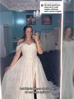 Replying to @lizzyloo Heres one we woukd recommend!! There are so many great styles like this! Let us know if you want to see more! 🤍 #etherealweddingdress #bridetobe #weddingdress #bridalshop #fantasycore 