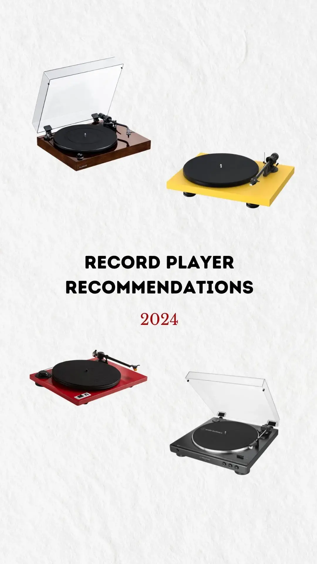 updated record player recommendations for 2024! #recordplayer #vinyl #uturn #projectcarbon #audiotechnica #fluance #vinylrecords 