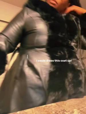 Honestly if it was red it would give miss Santa clause 😭I love love love love this coat!!!! I just beed my man to ask me on a date and its over! Ima put that shit on! #fyp #plussizecoat #leathercoat #furcoat #giftguide #fypシ゚viral #plussizefashion 