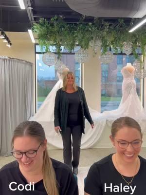 Name Guessing Game! 🏆️ Our leadership team gets asked a lot of questions - see how well we know the voice behind the question! 😎❓️🎊 #bridalstylist #bridalshopfun #meettheteam #weddingshoppemi #michiganbride #weddingdressshopping