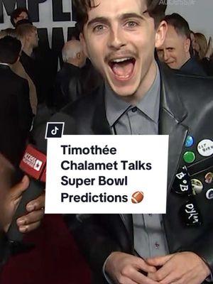 Sorry in advance to #Giants fans... #TimotheeChalamet flexed his football knowledge at his LA premiere of 'A Complete Unknown.' 🏈