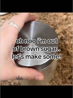 recipe for brown sugar: 1 cup of granulated sugar 1 tablespoon of molasses combine the sugar and molasses in a bowl. mix thoroughly until the molasses is evenly distributed and the sugar turns brown. and you’re finished! #brownsugar #homemade #diyrecipe #bakingtips #sweettreats #KitchenHacks #EasyRecipes #sugarandspice #bakinglove #homemadegoodness #simplecooking #Foodie #instafood #yum #delicious #BakingFun #recipeoftheday #foodstagram #sweettooth #dessertlover