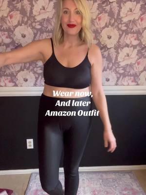 Wear for the holidays but keep it all winter and wear again for Valentine’s Day!  #amazonfinds #amazonvirtualtryon #midsizefashion #fauxleatherleggings