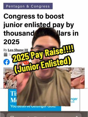 14.5% pay raise for the junior enlisted in 2025!!! This is a big deal because it was/is much needed! Do yall think this is enough? #miltok #bmt #militarypay 