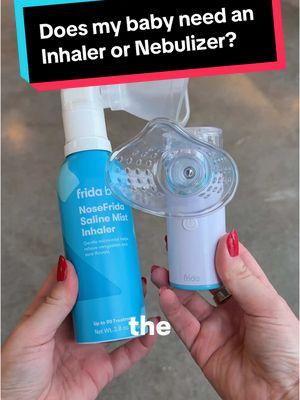 When your baby's stuffed up, it's important to know which tool to reach for.  👃 NoseFrida Saline Mist Inhaler = Soothing relief for everyday congestion and dry, scratchy throats  ✨ Ultra-Quiet Portable Nebulizer = Heavy-duty relief for deeper congestion, in a super light and cordless package #nebulizer #sickbaby #coldandflu #coldandfluseason #congestion #rsv #bronchitis #croup #targetfinds