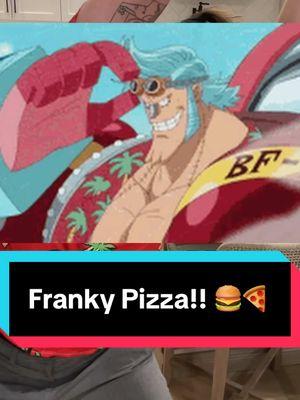 Franky inspired Pizza for One Piece Fans 🍔🍕💙 #onepiece #anime #franky #sanji #luffy #strawhats #mugiwara #pizza #cooking #homemade #food 