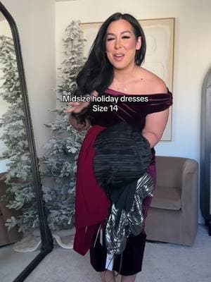 Trying on midsize holiday dresses from @Nordstrom! Love these holiday dresses for a winter wedding or holiday party! Let me know which dress is your favorite! #nordstrompartner  Midsize style, midsize mom, curvy outfits, size 14 style, midsize holiday outfits, holiday dresses, holiday dresses, holiday party outfit, #midsize #midsizestyle #midsizeoutfit #size14style #size12 #size14