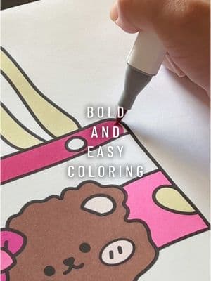 Color with me 👜🐻🎀 bold and easy coloring ft. Grabie alcohol markers 💗 #coloring #fyp #colortiktok #boldandeasycoloring #calming #satisfying #grabiemarkers #alcoholmarkers #easycoloring #showcase 