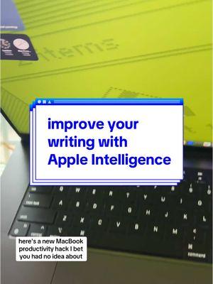 This new MacBook feature is a game-changer for productivity! Just highlight your text and select "writing tools" to improve your writing with Apple Intelligence. Will you use this feature? #apple #macbookpro #macbookair #macbook #ios18 #productivity