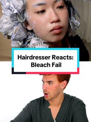 Hairdresser reacts to the MOST CHAOTIC at home bleach fail 😳💀 #bradmondo #bleachfail #hairfail #blonde 